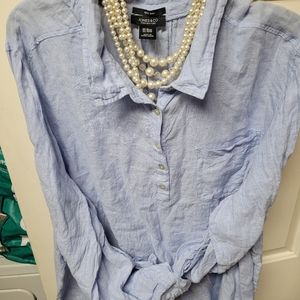 3x Jones New York 100% linen shirt